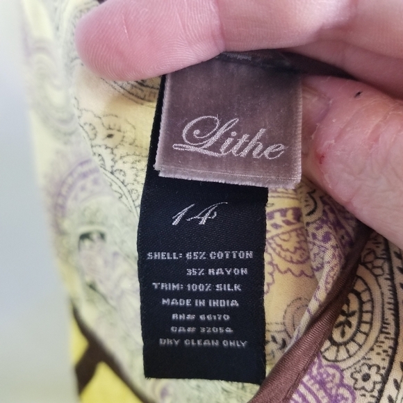 Vtg Lithe Anthropologie yellow boho tunic dress - Picture 8 of 12